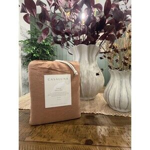 Queen 100% Linen Sheet Set Adobe Clay - Casaluna NEW